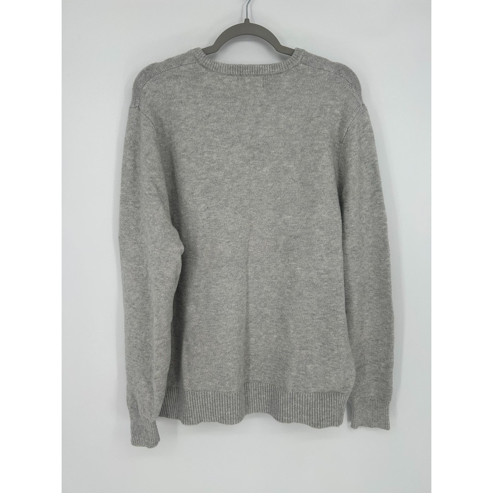 Goodfellow & Co Mens L Gray Crewneck Sweater Dog Santa Hat Christmas Normcore - Picture 2 of 8